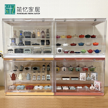 日本立牌收纳展示架微缩摆件展示盒咕卡手办收纳展示架防尘收纳盒