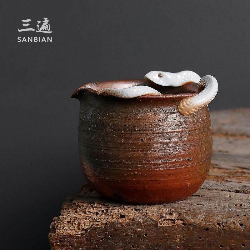 手工白蛇柴烧陶瓷公道杯公杯茶海中式粗陶分茶器公平杯防烫匀,餐饮具,公道杯,淘宝优惠券,粉丝福利购,淘宝优惠卷