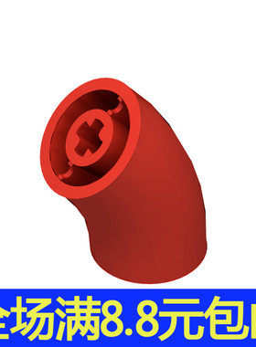 国产小颗粒积木65473 2x2 45° 弧形十字孔圆砖益智零件拼插 MOC