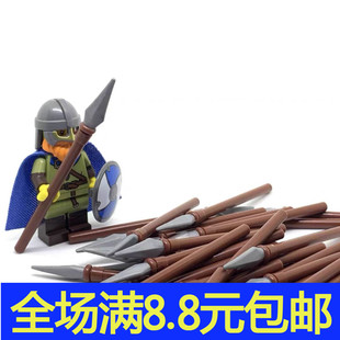 国产小颗粒积木兼容国产90391长矛武器配件零件拼装玩具moc补件