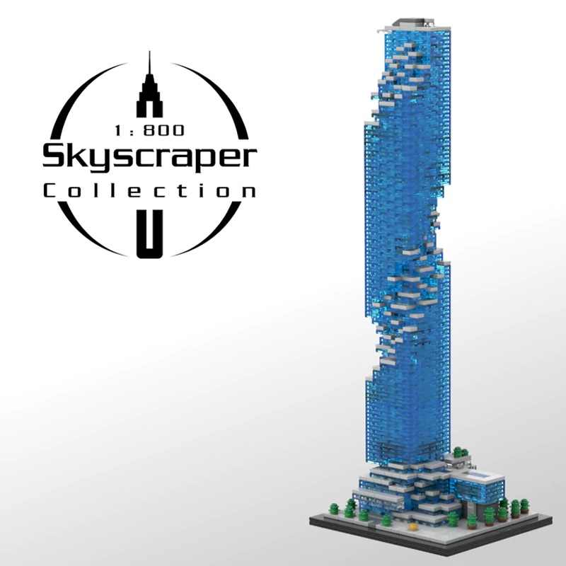 MOC-174819 套装泰国曼谷摩天大楼建筑模型1:800比例拼装积木摆件