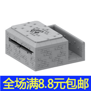 国产小颗粒积木兼容国产二战系列防守堡垒碉堡模型拼装玩具