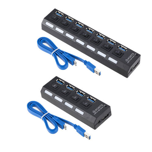 USB3.0 7口hub集线器USB3.0扩展坞一拖七usb 带开关7口HUB分线器