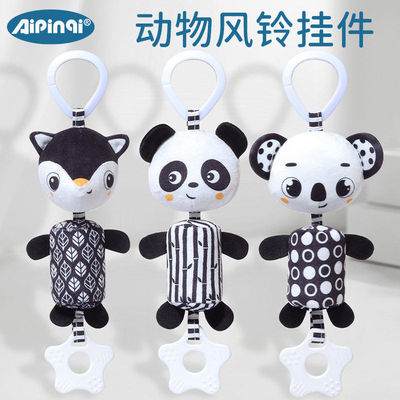 新款Aipinqi婴儿黑白风铃玩具 0-3岁毛绒挂饰动物车挂件玩具