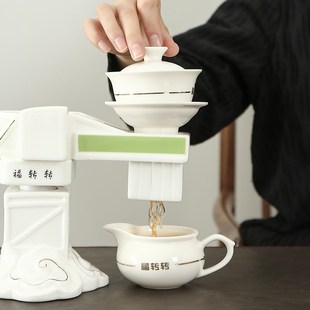 组合懒人家用泡茶壶冲泡茶神器功夫茶杯商务 塔吊半全自动茶具套装