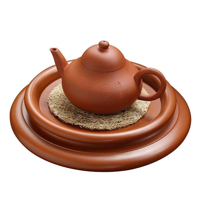 邱植俊 潮州手拉壶承 传统工夫茶 手工朱泥小壶承蓄水茶盘 紫砂壶