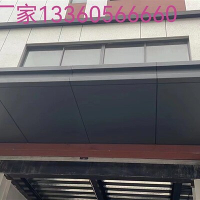 定制铝单板幕墙廊架物业门楼雨棚屋檐造型冲孔电梯拉丝板门楼包柱