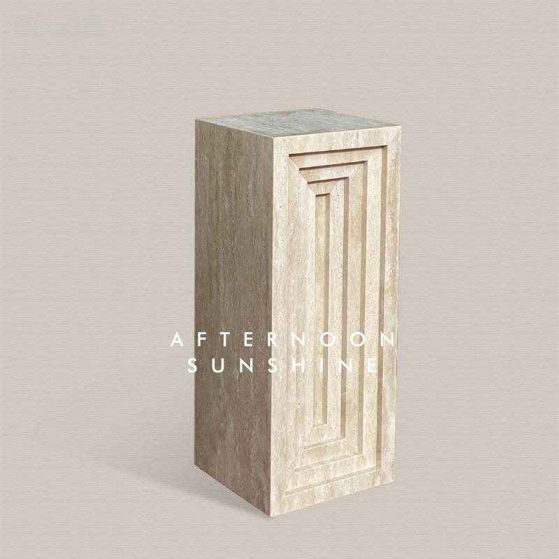 侘寂风天然黄洞大理石柱落地雕塑装饰摆饰墩底座墩展示台立柱桌子,家居饰品,落地摆件,淘宝优惠券,粉丝福利购,淘宝优惠卷