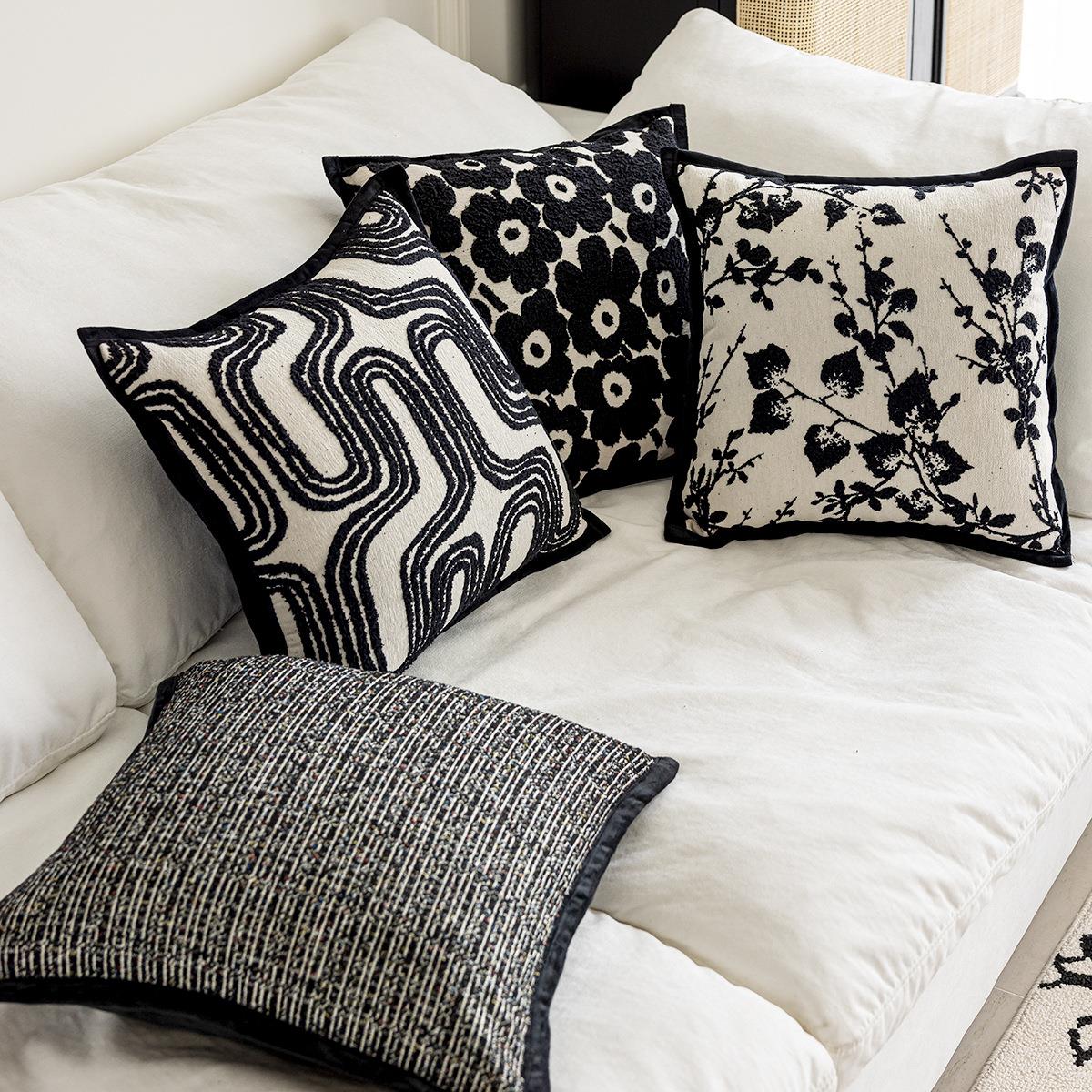黑色沙发抱枕套北欧ins风现代简约客厅装饰靠枕床头靠垫床上靠背