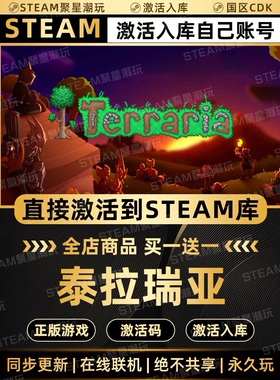 Steam正版游戏入库【泰拉瑞亚Terraria】国区CDKEY激活码CDK激活