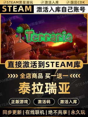 Steam正版游戏入库【泰拉瑞亚Terraria】国区CDKEY激活码CDK激活