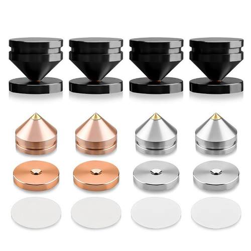 4套铝合金音箱避震脚钉HIFI胆机功放音响脚架防滑减震脚钉垫20*23