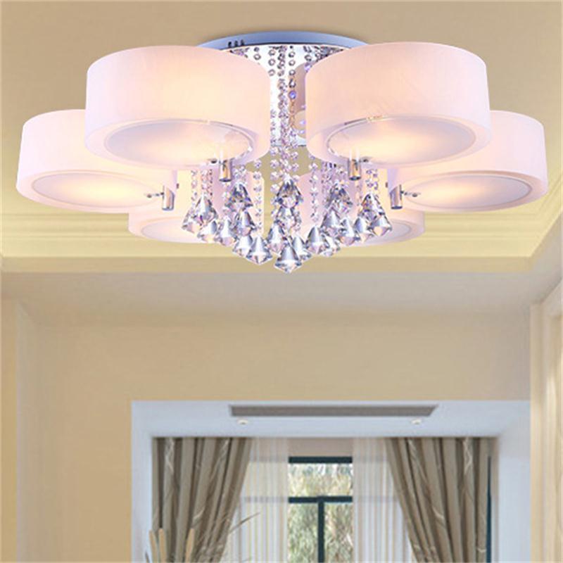 客厅卧室灯吸顶灯简约现代大气温馨浪漫变色LED餐吊灯圆形水晶灯