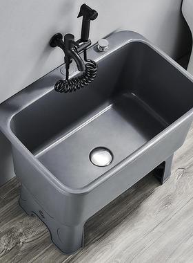 拖把池家用阳台洗拖布池卫生间移动墩布池落地下水池地盆户外水槽