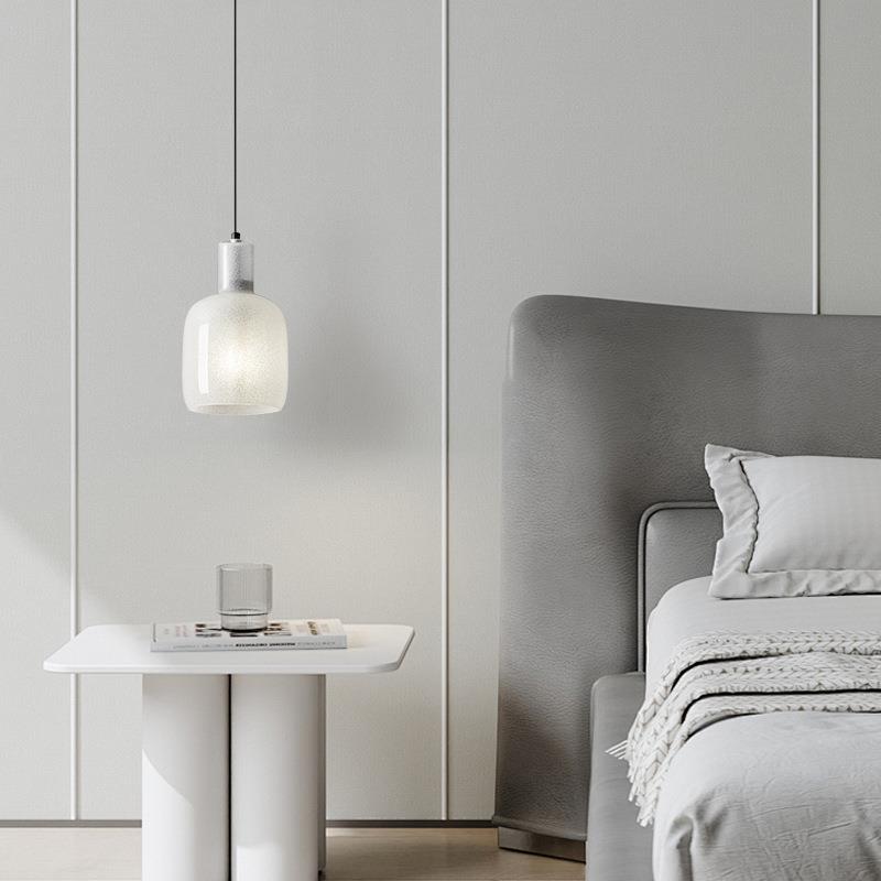 卧室床头吊灯现代简约创意感轻奢主卧餐厅灯床头灯玻璃小吊灯