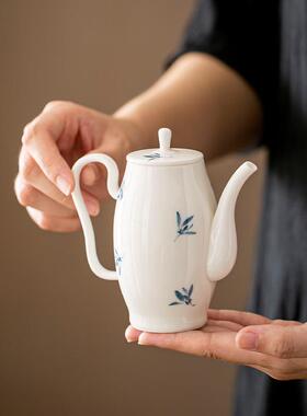 纯手绘蝴蝶兰花陶瓷茶壶套装家用茶壶冲茶器带过滤泡茶壶送礼