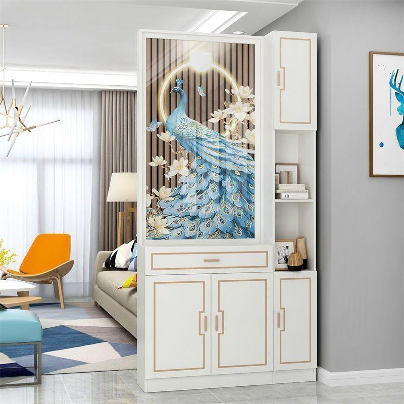 正对大门屏风柜隔断柜置物架现代简约轻奢进门入户客厅玄关柜遮挡