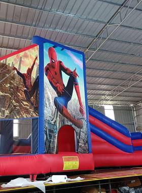 儿童家用室内室外游乐园跳床滑梯泳池充气蹦床城堡蜘蛛侠跳床城堡