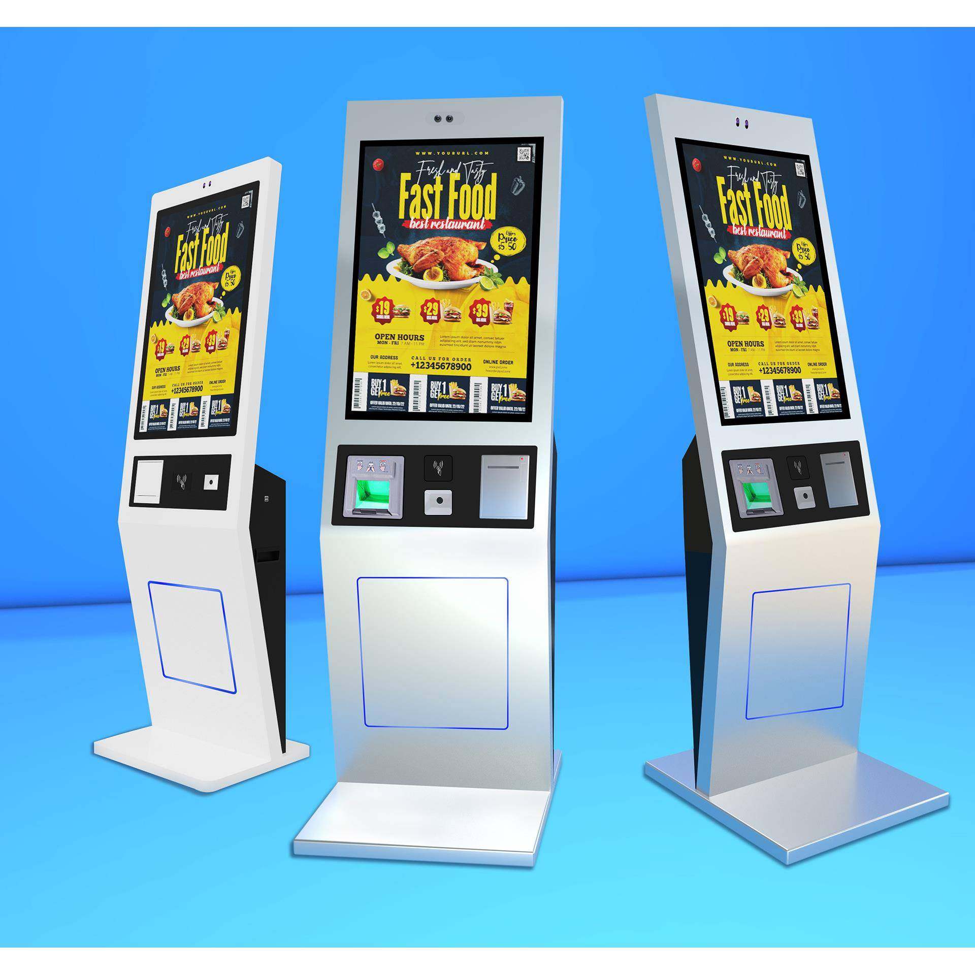 自助点餐机触摸一体机刷脸支付rk3568安卓商超收银机80打印机