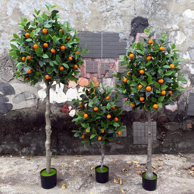 大型仿真绿植发财橘子树盆栽室内落地装饰桔子摆件假树植物盆景