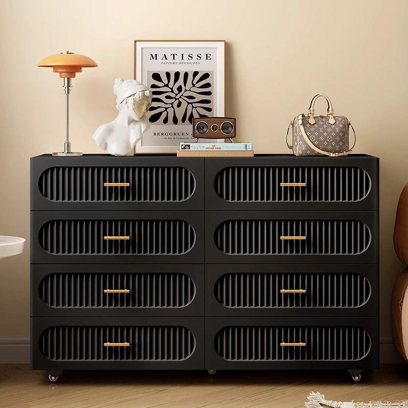 复古风八斗柜可移动卧室收纳储物五斗柜现代简约客厅沙发边抽屉柜