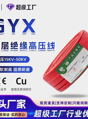 GYX霓虹灯高压电线0.5-1.5平方国标镀锡铜丝静电喷涂点火器耐高压