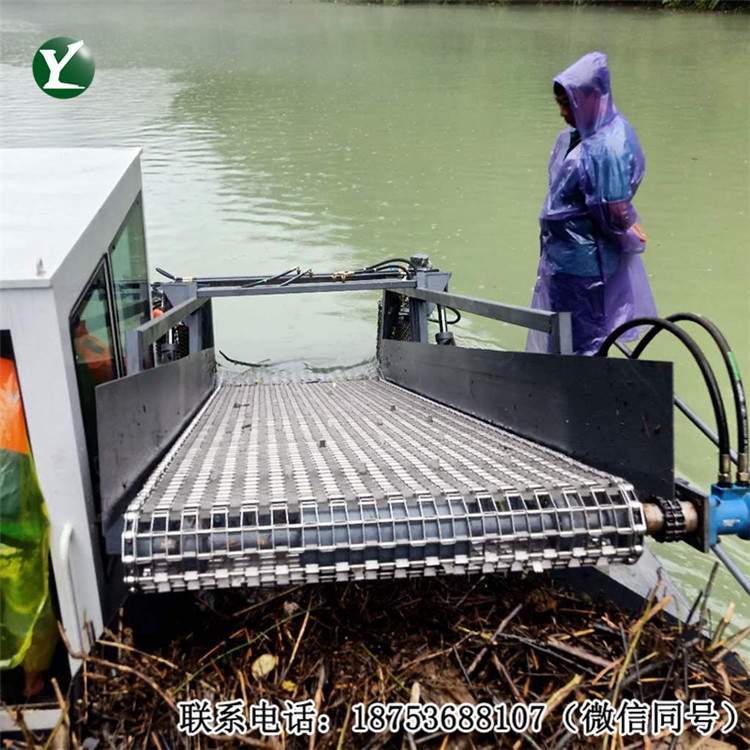 贵州水面水草收割船 水面漂浮树枝水草打捞船 水面清理垃圾打捞船