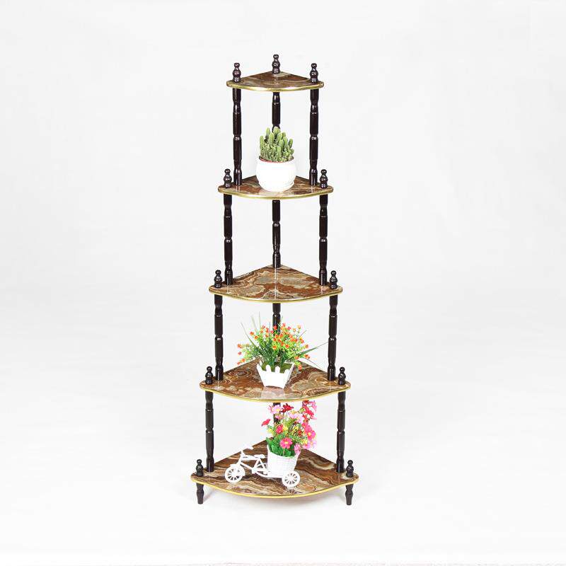 木制三角架五层角落置物架收纳架花盆架（每箱6个装）花架室内