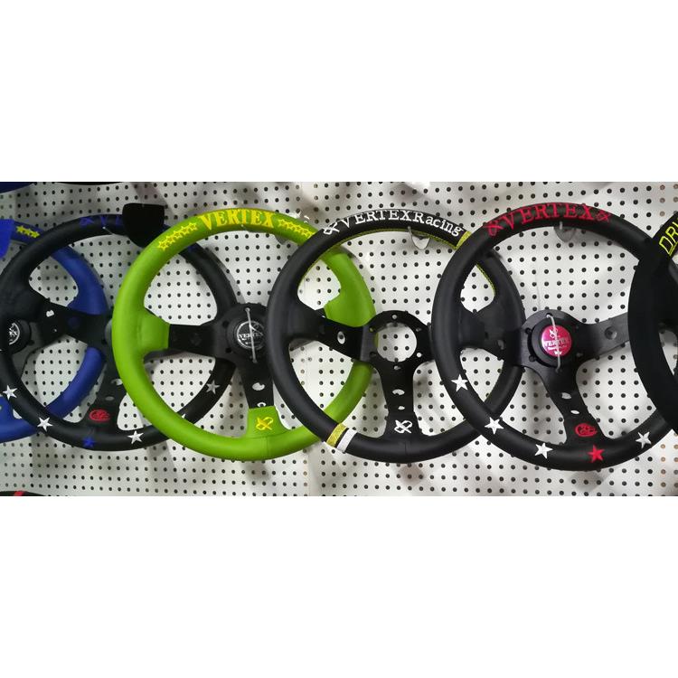 光滑皮真皮方向盘改装方向盘赛车大凹竞技13寸通用高凹凸方向盘