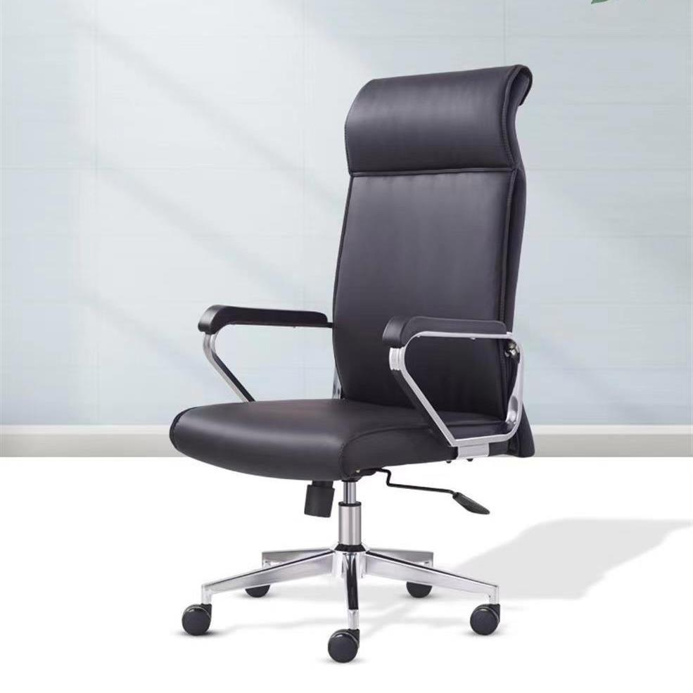新款皮质电脑椅主管椅职员椅经理椅中班椅会议椅升降弓形转椅黑色