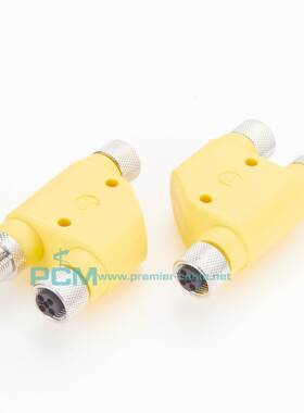 IP67/IP68防水T编码H型/Y型/T型3芯4芯公头/母头M12转接头分束