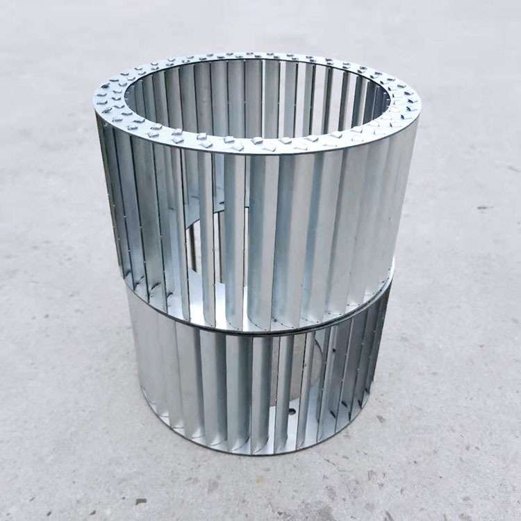 多翼式风叶轮 离心风机配件叶轮 现货双进风镀锌中压风轮