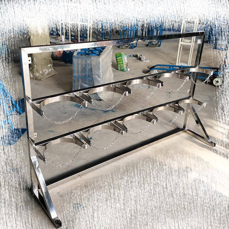 新款钢瓶固定架气瓶实验室存放固定架不锈钢防倒落地置物架