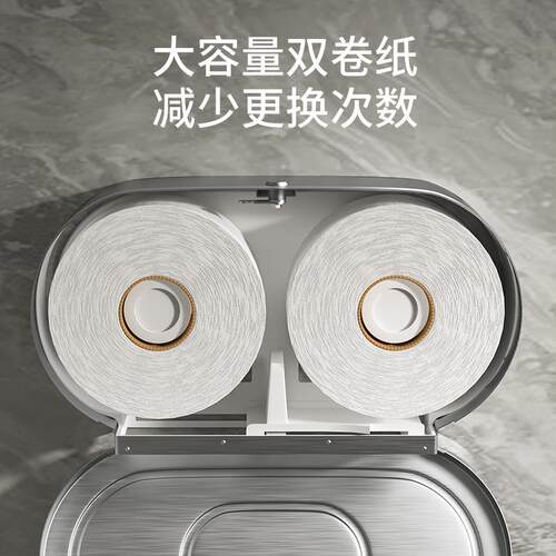 公共厕所卫生间304不锈钢双卷纸巾盒擦手纸纸巾筒工厂直销