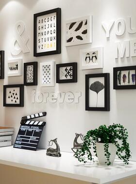 包邮加夫列莱北欧实木相框照片墙/相框墙装饰画