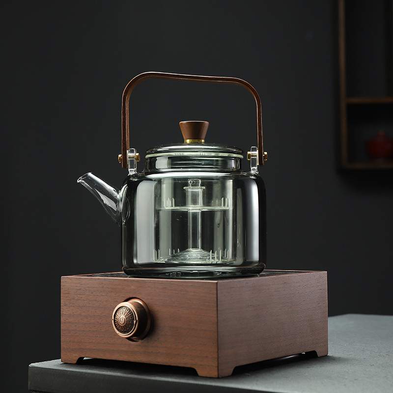 110V220V胡桃木电陶炉木壳茶炉迷你轻音小型烧水煮茶器家用茶具电