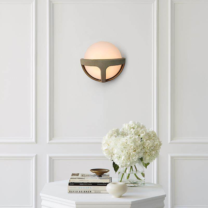 全铜美式复古个性卧室床头壁灯现代简约浴室镜前真皮翻毛手工壁灯