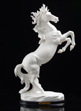 陶瓷大号马摆件招财办公室客厅家居装饰品白瓷工艺品马到成功摆设