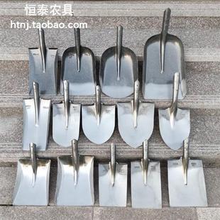 铁锹农用尖锹方锹煤锹平头圆头铲子淬火锰钢小锹头加厚挖土沟铁掀