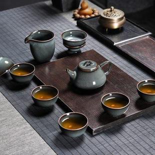 泡茶三才盖碗茶杯茶壶整套龙泉冰裂陶瓷复古家用 青瓷功夫茶具套装