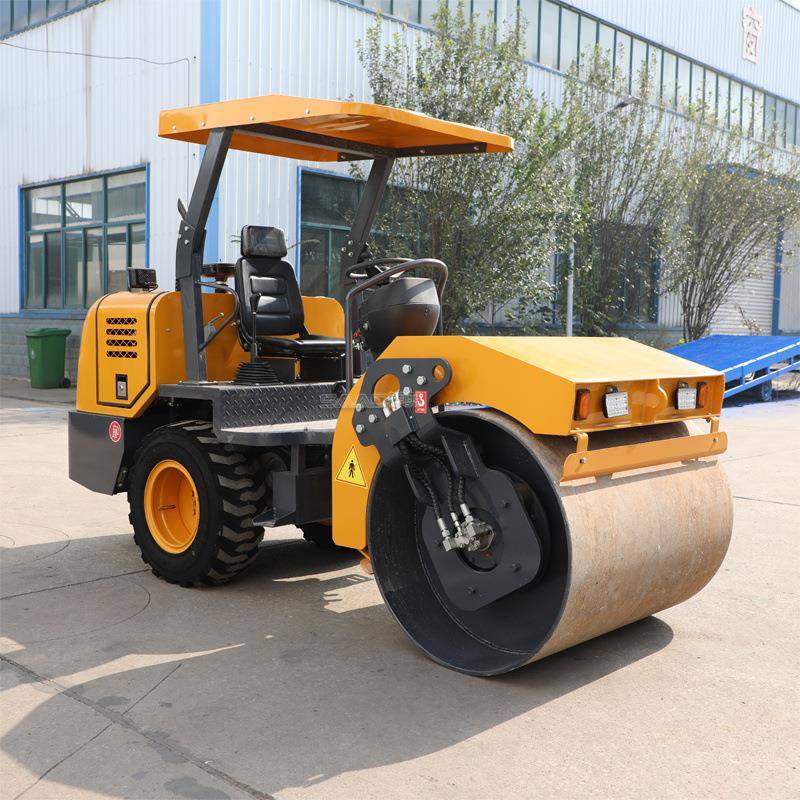 3.5吨单钢轮振动压路机2吨小型压土机沥青路面液压座驾式压实机