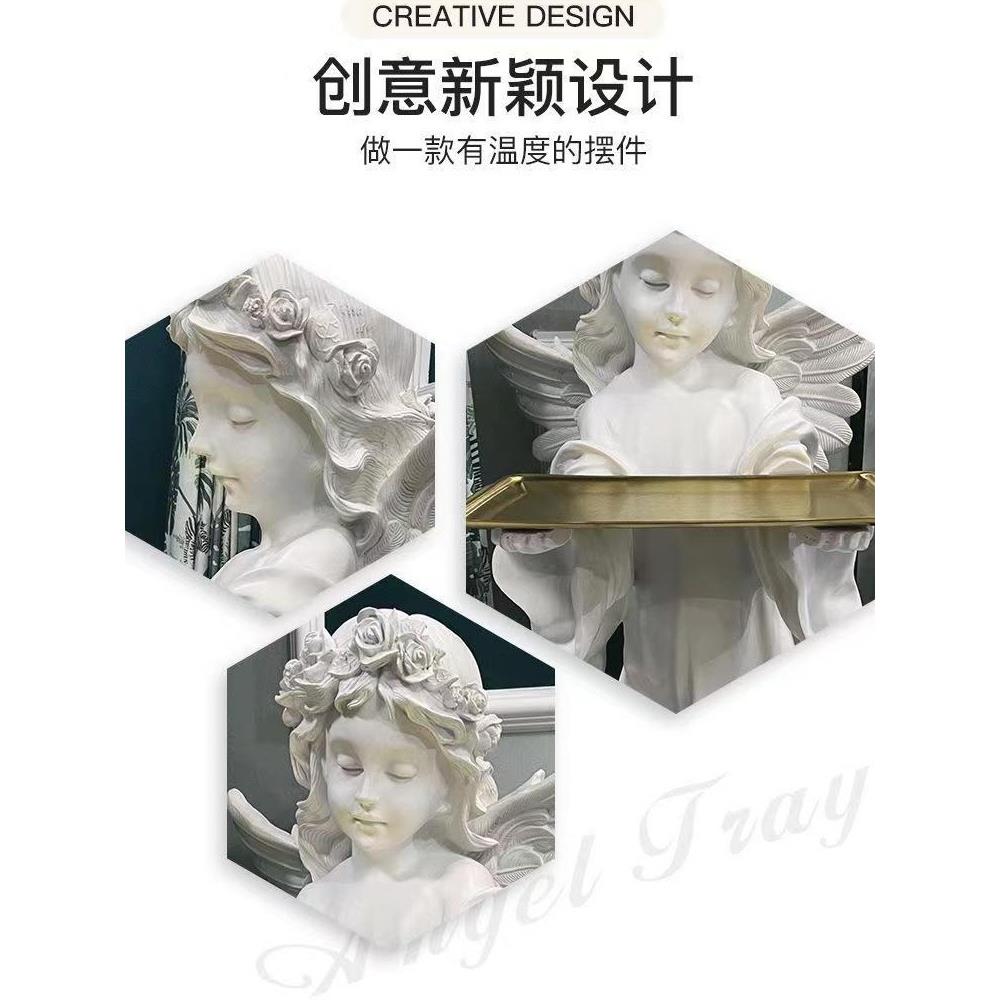 欧式天使托盘复古大型迎宾落地沙发旁摆件客厅卧室家居软装工