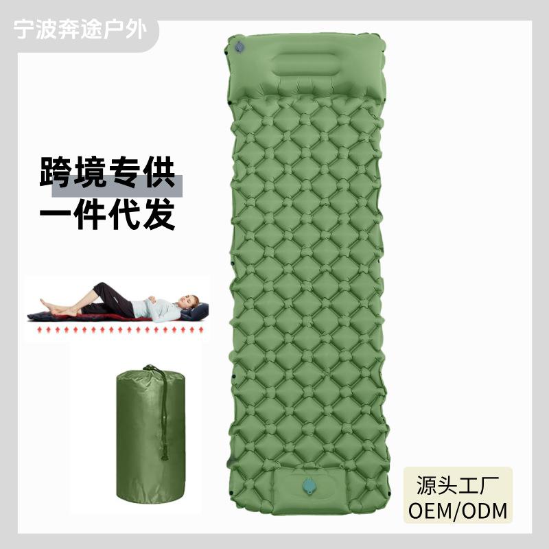 新款加厚户外充气垫子单人脚踩防潮垫tpu尼龙可拼接充气垫
