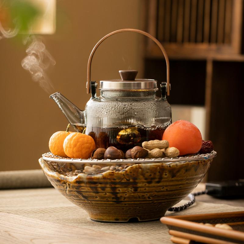 围炉煮茶一套烤茶烤红薯中式室内家用茶壶电陶炉煮茶器煮茶炉套装