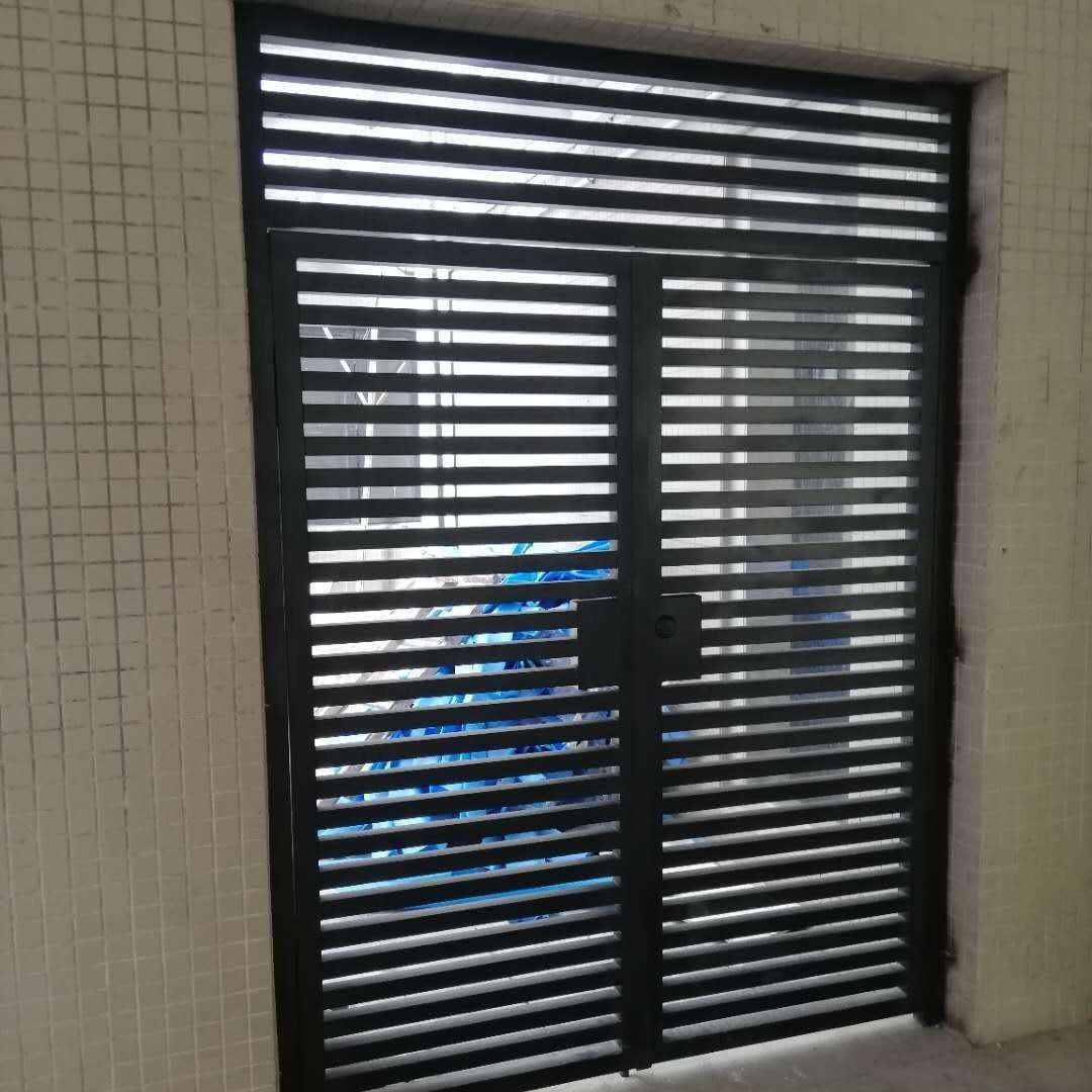 广东产地零售办公室入口简单铁艺大门室内中式黑色烤漆门
