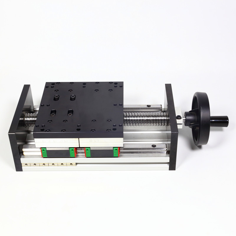 重型滑台双线轨滚珠丝杠直线导轨模组XY手摇升降精密工作台带锁紧
