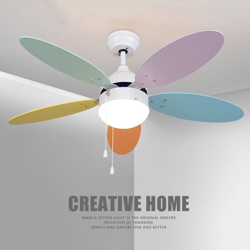 风扇灯儿童房灯具创意卡通温馨男孩女孩卧室装饰吊扇灯幼儿园吊灯
