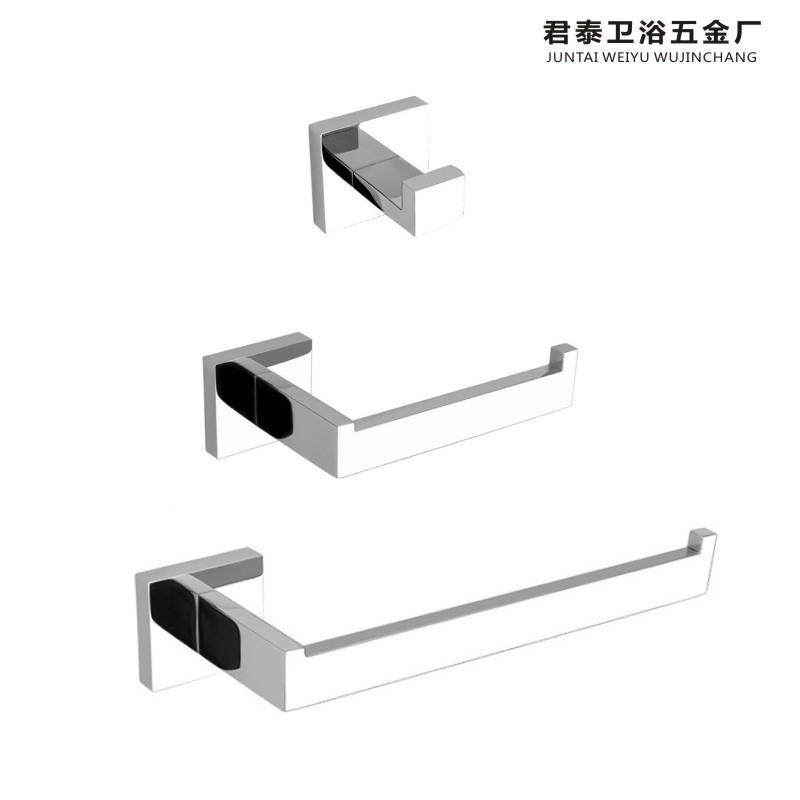 家直396销304不锈钢件装黑挂厂色方形毛巾架浴室挂件不锈钢纸巾套