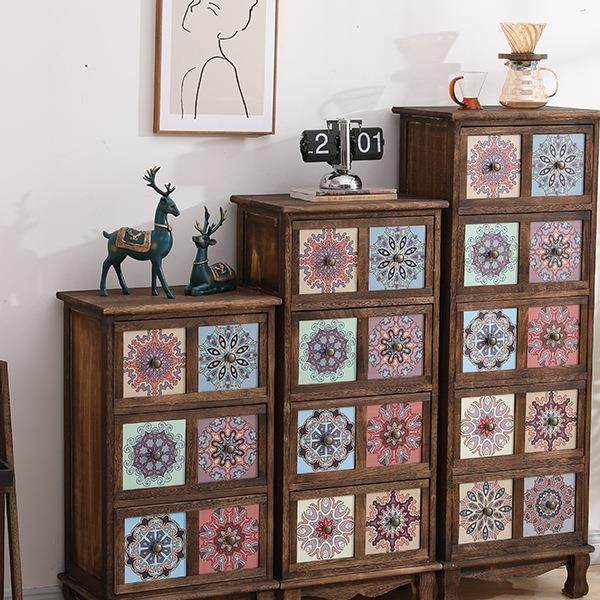美式复古实木储物柜客室厅抽屉985纳式收柜彩绘柜斗卧木质置物柜阳台,影音电器,DIY配件,淘宝优惠券,粉丝福利购,淘宝优惠卷