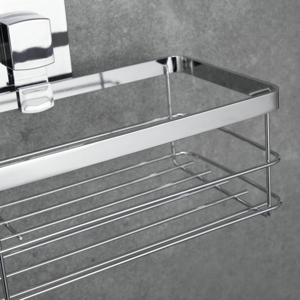 免打孔浴室置物架卫生间厕所收纳不锈钢洗漱挂篮吸盘厨房用品